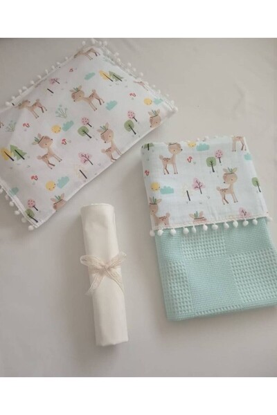 Wenaris طقم بيكيه مكون من 3 قطع بطانية ووسادة وملاءة