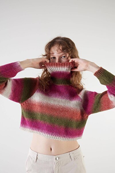 Addax Color Block garbós pulóver K3246-b8