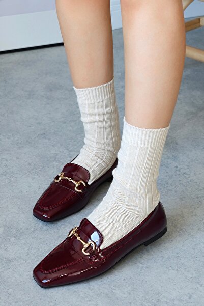 POLKA STORE Манифест, тъпи пръсти, плоска подметка, катарама, бордо, червени мокасини, мокасини, балерини, удобни дамски ежедневни обувки