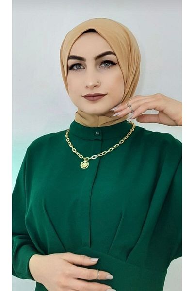 Ayselcehobi Gold Snap Scarf Hijab Bone