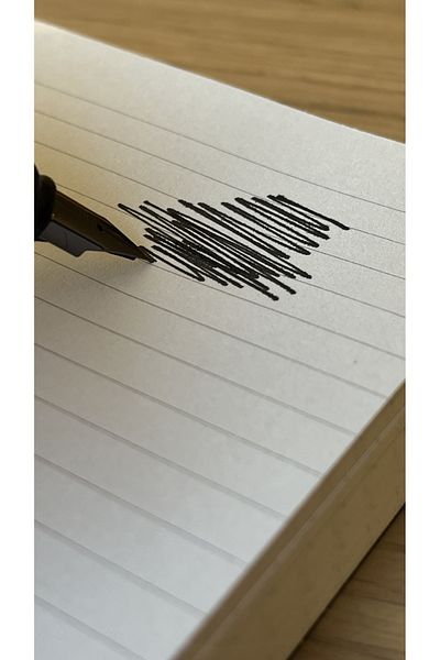 Fark Tanıtım Special Design Black Cover A5 Enzo Striped Notebook - 180 Degree Openable