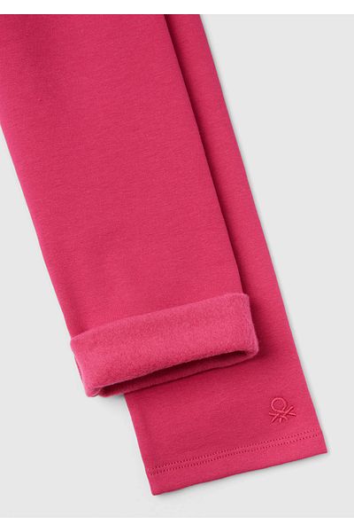 United Colors of Benetton Colanți pentru fete cu logo Benetton fucsia