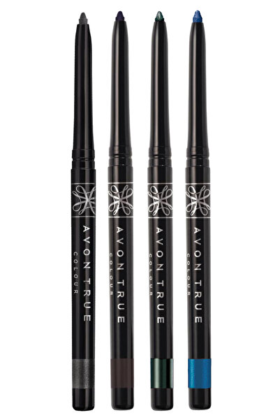 AVON True Colour Black Ice, Brown Sugar, Emerald Glow ve Twilight Sparkle Pırıltılı Göz Kalemi Paket