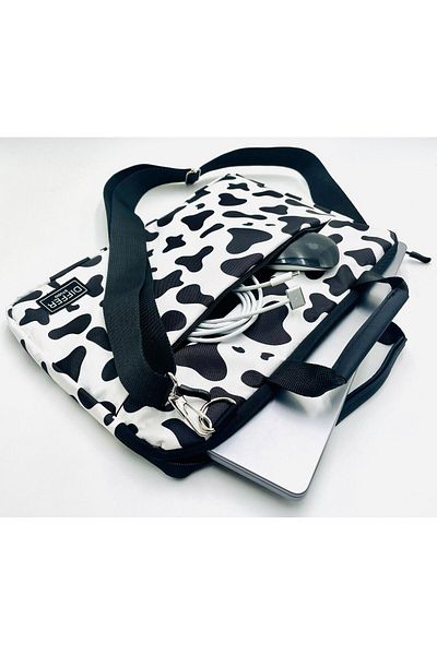 Differ Studio 13-13.3-14'' Inch Cow Pattern White Water Resistant Strap/laptop/macbook/notebook/case/bag