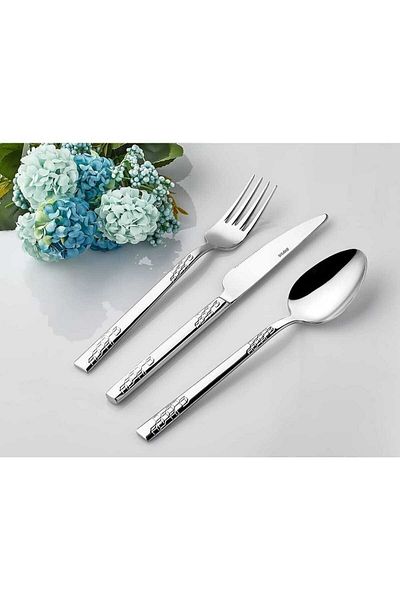 İnter STEEL KAREL MODEL 30 PIECES FORK&SPOON SET-MEHAY