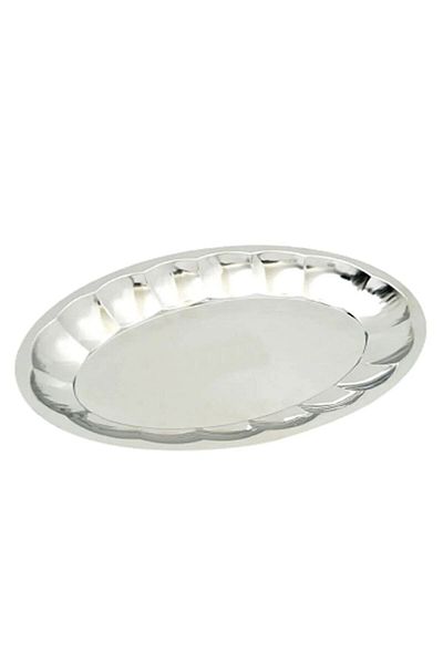 BİODATA Sliced Boat Plate 24 Cm No: 2 Stainless Steel Plate