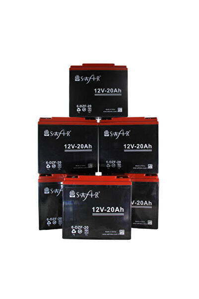 SAFİR Jel Akü 12 V - 20 Ah 6'lı Set Elektrikli Scooter Aküsü