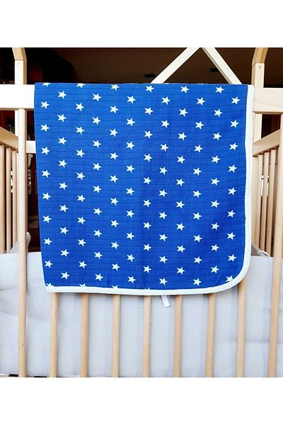 Alpar Tekstil Four Layer Muslin Girl-Boy Newborn/Baby/Child Blanket Starry / Saxe Blue