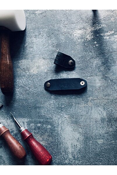 BRETYA 2 Adet Hakiki Deri Kablo Tutucu - Antrasit