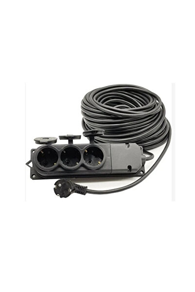 Genel Markalar Seyyar 3'lü Grup Priz Ara Uzatma Kablosu CCA 20 mt 3x1.5 mm. Ç...