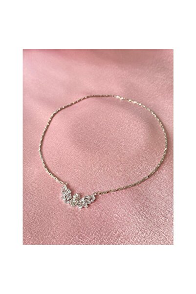 h&b design jewel Kristal Kesimli Silver Melek Kolye