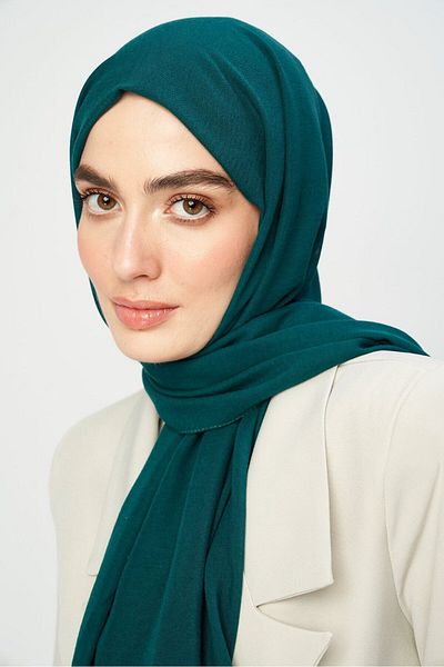 Modakaşmir Kraş Cotton Shawl Sea Green