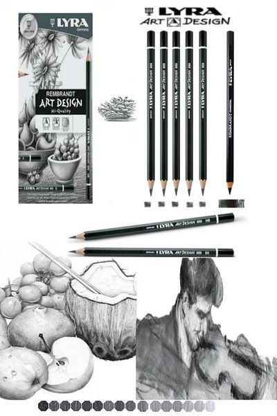 GLANCE Lyra Art Design Professional Graduated Pen Set of 6
