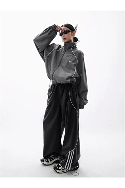 Touz Moda Y2K Gorpcore Black Sweatpants