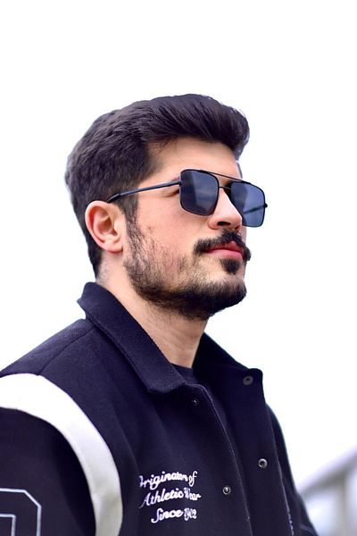 Angel Eyes Square Design Black Glass Black Polarized Glass Men's Casual Goggles