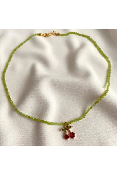 h&b design jewel Kirazlı Kum Kuvars Kolye