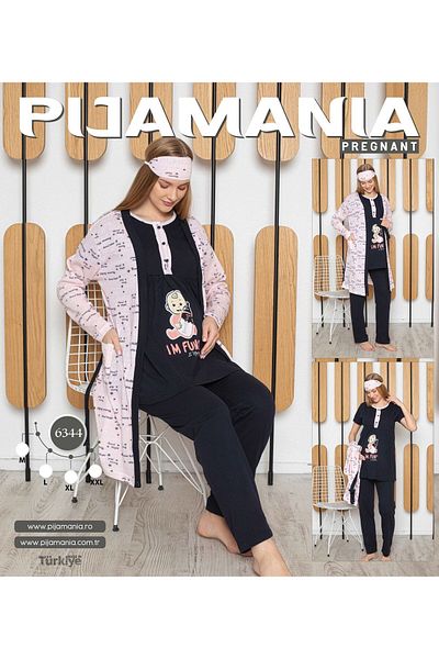 collective SET PIJAMA DE MATERNITATE CU TEXTURA MOALE