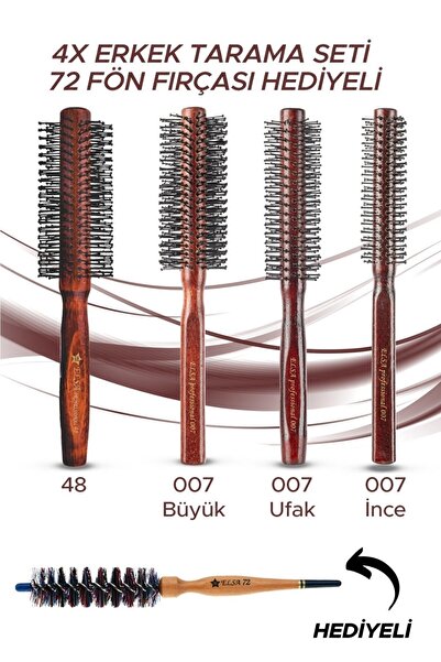ELSA 4 عبوات من سلسلة المسح للرجال 72 فرشاة لتجفيف الشعر هدية