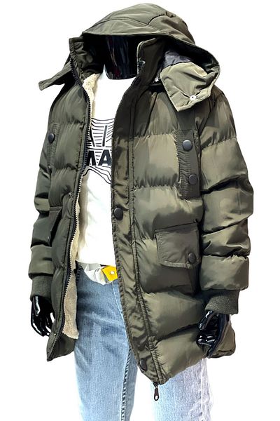 Jannock Boy's Fleece Lined Hooded Thick Piece Water Repellent Khaki Coat