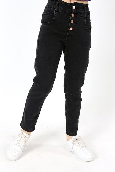 Jannock Girl's Lycra Elastic High Waist Flexible Comfortable Cotton Jean Denim Fabric Trousers