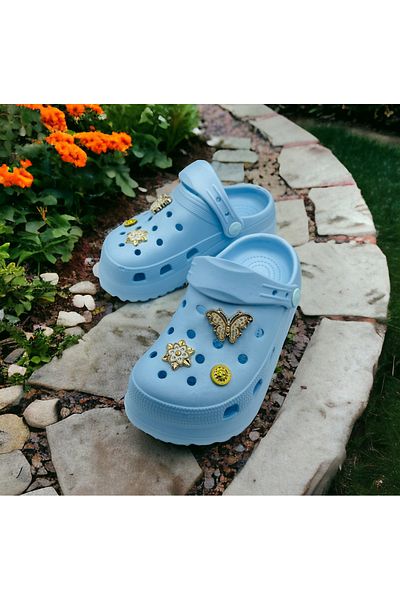 Hızlı Al GIRL'S BUTTERFLY STONE SANDALET CROS SLIPPERS