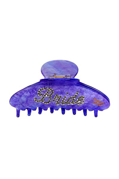 Roberta Lorenz Women's Bride Jewelled Blue Hair Clip, Quality 10 Cm Bone Peg Clip, Bridal Clip