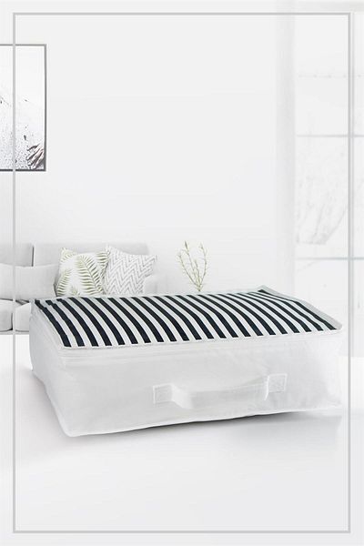 Vedsey Home Organizer Σετ 5 Organizer Παπλωματοθήκη Navy Blue ριγέ 53x44x20