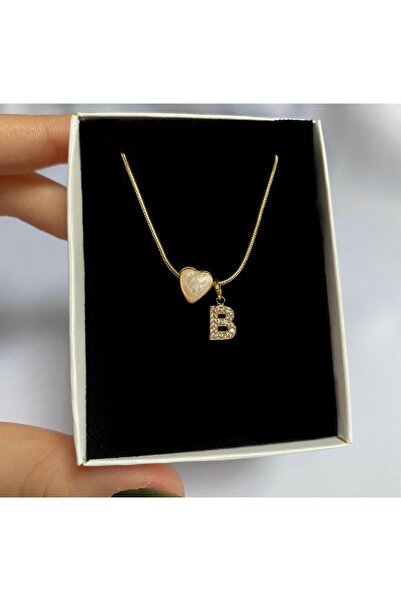 Asia by Leuvoié Kalpli Zirkon Taşlı B Harfli Kolye