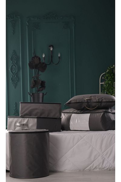 Vedsey Home Organizer 70x50x25см Голям разтегателен диван с прозорец и основа - Чанта за съхранение Черен органайзер