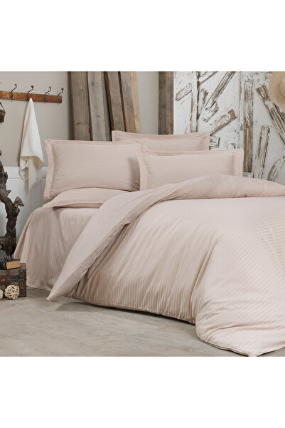 Alena Home Style طقم غطاء لحاف مزدوج مخطط من سلسلة الفنادق القطنية (مع ملاءة ...