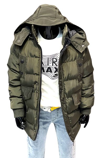 Jannock Boy's Fleece Lined Hooded Thick Piece Water Repellent Khaki Coat