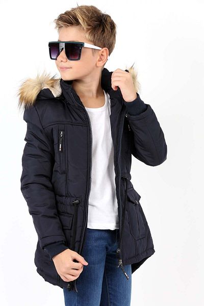 Jannock Boy's Water and Windproof Fur Lined Long Coat