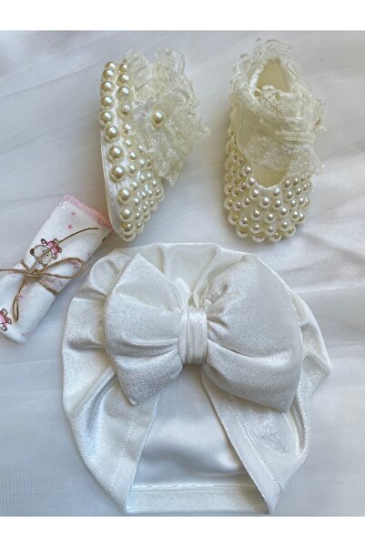 MASALBABY Bebek Mevlid Patiği & Saç Bonesi Seti / Yenidoğan Hediyelik