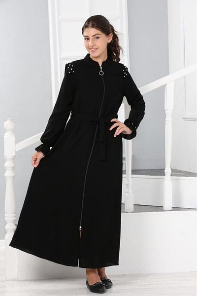 Jannock Κοριτσίστικο Hijab Abaya με ελαστικά μανίκια και χωρίς εσώρουχο