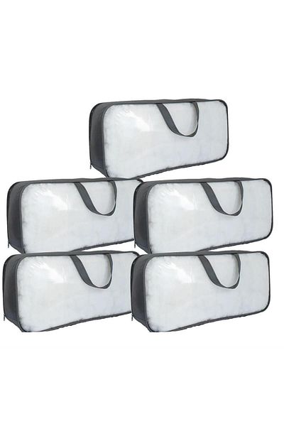 Vedsey Home Organizer Set of 5 60X30X18 cm Pvc & Transparent & Wire Luggage Holder