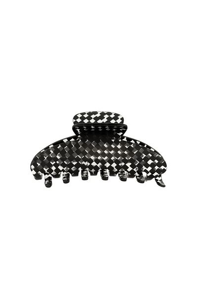 Roberta Lorenz Black Checkered Latch Buckle, Bow Can Be Added, Quality Bone Material Buy 4 Pay 3