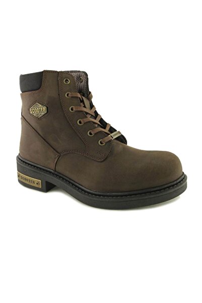 Scooter Ghete pentru bărbați din piele autentică M5121 - maro nebun