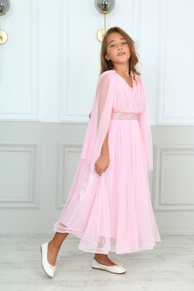 Jannock Kız Çocuk Pul Payet Abiye Düğün Mezuniyet Elbisesi