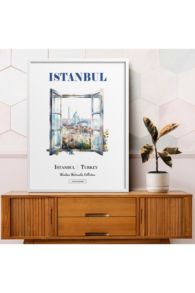 HOMEPACK Επιτραπέζιο μονό πλαίσιο Ακουαρέλα Σειρά Istanbul Poster Painting TK...