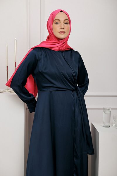 Modakaşmir Şal din seria Devore Satin Fuchsia