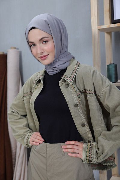 Modakaşmir Cozy Cotton Series Shawl Silver