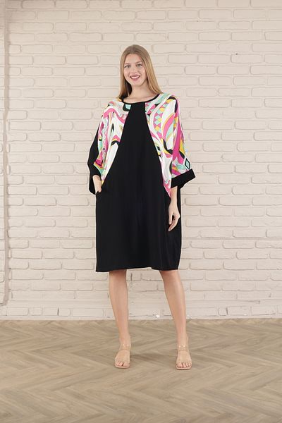 mervemoda γυναικείο κοντομάνικο φόρεμα μίντι τουνίκ