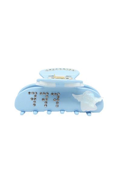 Roberta Lorenz 777 Angel Number Blue Latch Buckle, Bone Material