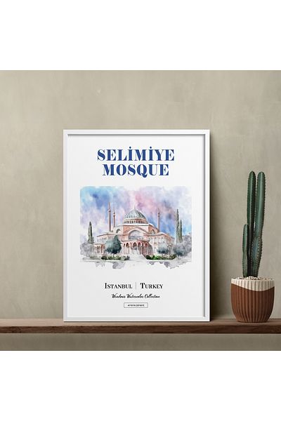 HOMEPACK Pictură cu un singur cadru Seria acuarelă Moscheea Selimiye Pictură poster TK/454