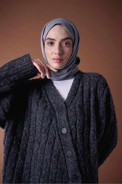 Modakaşmir Şal din seria Misto Cotton Gri
