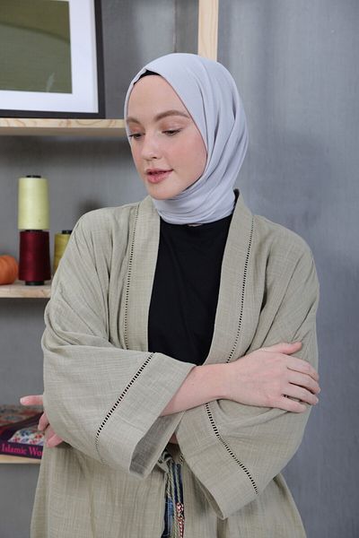 Modakaşmir Σαλιάρα σειράς Cosy Cotton σε ανοιχτό γκρι