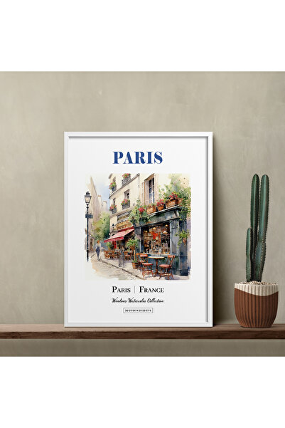 HOMEPACK Tekli Çerçeveli Tablo Watercolor Seri Paris Poster Tablo TK/451