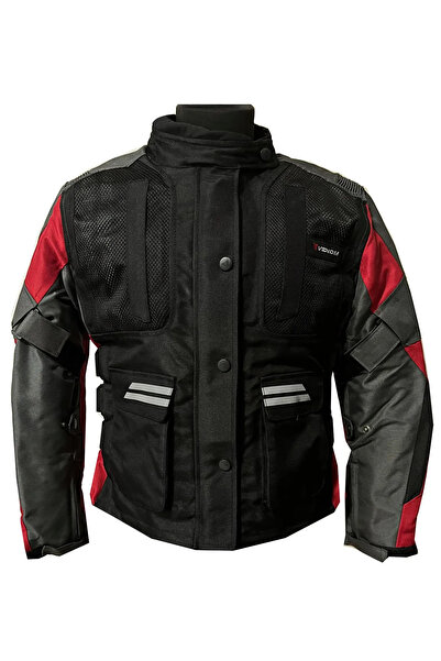 VENOM Tourex Kadın Ceket Kırmızı Siyah 4 Mevsim Mont(KALIPLAR DARDIR BİR BEDEN BÜYÜK SİPARİŞ VERİNİZ)