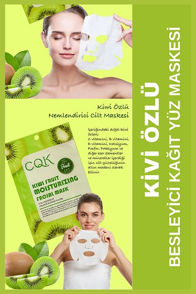 QNİAY Qniay Kiwi Fruit Extract Orange Flower Moisturizing (1 piece) Facial Care Mask Weekend Home Care