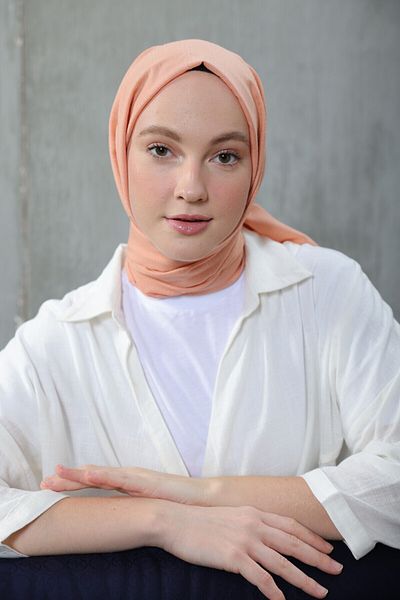 Modakaşmir Şal confortabil din bumbac Coral deschis
